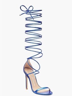 Stuart Weitzman Nudistwrap 110 Sandal Blue Heels